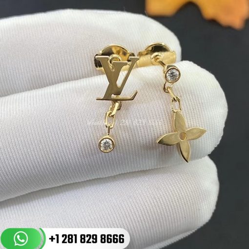 louis vuitton idylle blossom lv ear stud yellow gold and diamond