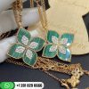 Roberto Coin Princess Flower Pendant in 18k Gold with Malachite and Diamonds Large Version