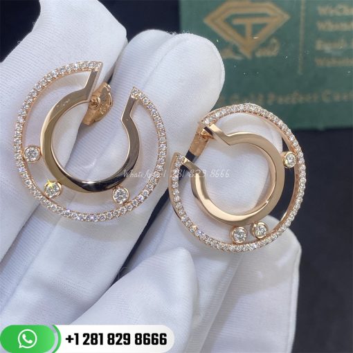 Messika Move Romane Hoop Earrings Diamond Rose Gold