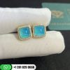 Marli Cleo Diamond Stud Pyramid Earrings Turquoise