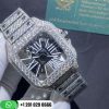 Cartier Santos De Cartier Skeleton Steel Custom PavÉ Diamond Set