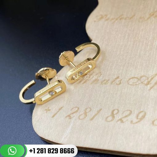 Move Classique mini diamond hoop earrings for women 10050-YG