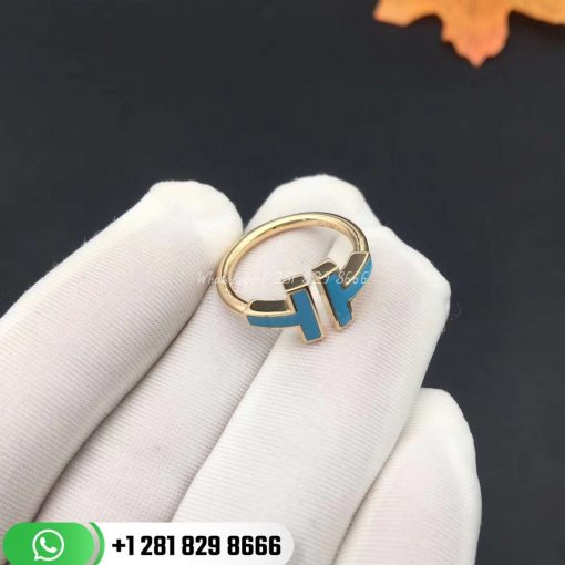 Tiffany T Turquoise Wire Ring in 18k Gold.