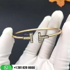 Tiffany T Diamond Wire Bracelet in 18k White Gold Medium
