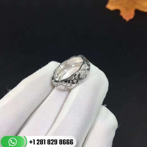 Chanel Coco Crush Ring Quilted Motif Small Version Diamonds