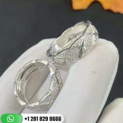 Chanel Coco Crush Ring Quilted Motif Small Version 18k White Gold