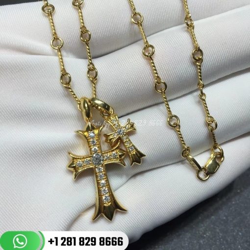 Chrome Hearts 18k Gold Paved Diamond Cross