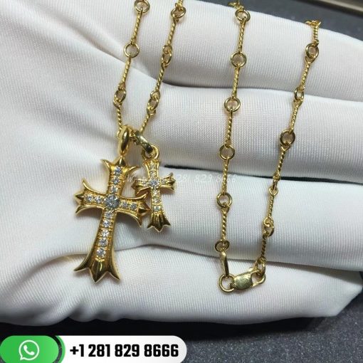 Chrome Hearts 18k Gold Paved Diamond Cross