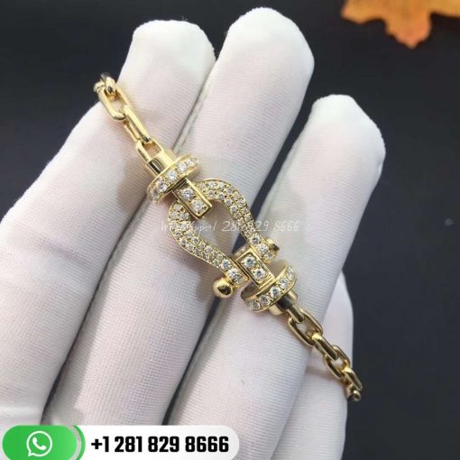 Fred Force 10 Bracelet 18k Yellow Gold and Diamonds Large Model