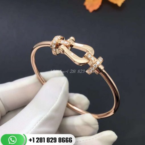 Fred Force 10 Bracelet 18k Pink Gold and Diamonds Large Model