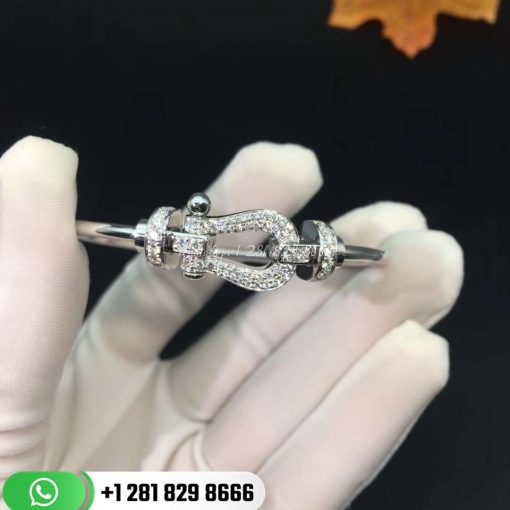 Fred Force 10 Bracelet 18k White Gold and Diamonds Large Model -0B0050