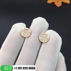 Bvlgari 18K Rose Gold Single Stud Earring with Pavé Diamonds -354731