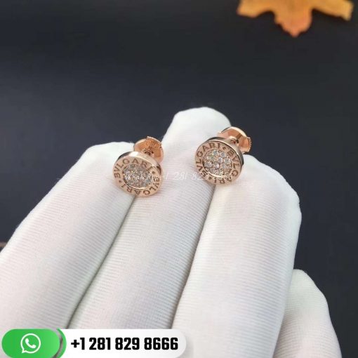BVLGARI BVLGARI 18 kt rose gold single stud earring with pavé diamonds (0.27 ct) REF . 354731