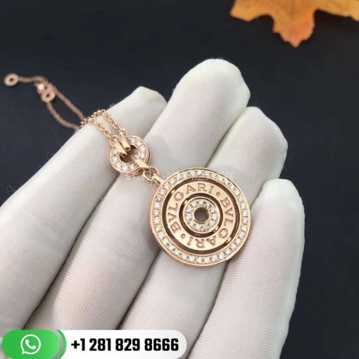 Roman Lucky Turntable Necklace in 18K Gold with Diamonds. 17.71″ (45 cm) long.