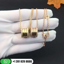 REF . 350055 CL857028 B.zero1 pendant with chain in 18 kt yellow gold with pavé diamonds on the edges.14.96-17.70″ (38-45cm) long.
