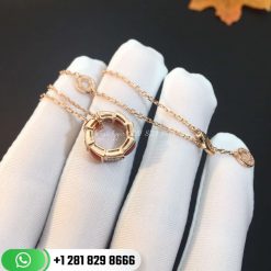 REF . 355088 Serpenti necklace with 18 kt rose gold chain and 18 kt rose gold pendant set with carnelian elements and demi pavé diamonds. (0.21 ct)