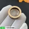 REF . 346520 B.zero1 four-band ring with two 18 kt rose gold loops and a black ceramic spiral.