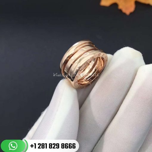REF . 356325 B.zero1 XXth Anniversary five-band ring in 18 kt rose gold.