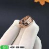 REF . 349252 Parentesi 18 kt rose gold band ring set with demi pavé diamonds