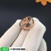 REF . 349252 Parentesi 18 kt rose gold band ring set with demi pavé diamonds