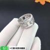 REF . 853963 Parentesi 18k white gold band ring set pavé diamonds