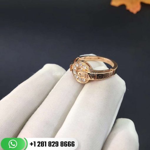 REF . 349623 BVLGARI BVLGARI 18 kt rose gold ring with pavé diamonds.