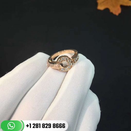 REF . 349623 BVLGARI BVLGARI 18 kt rose gold ring with pavé diamonds.