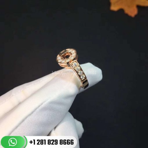 REF . 349623 BVLGARI BVLGARI 18 kt rose gold ring with pavé diamonds.