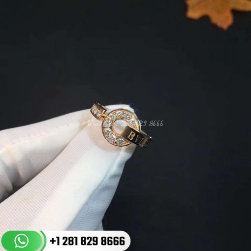 REF . 349623 BVLGARI BVLGARI 18 kt rose gold ring with pavé diamonds.