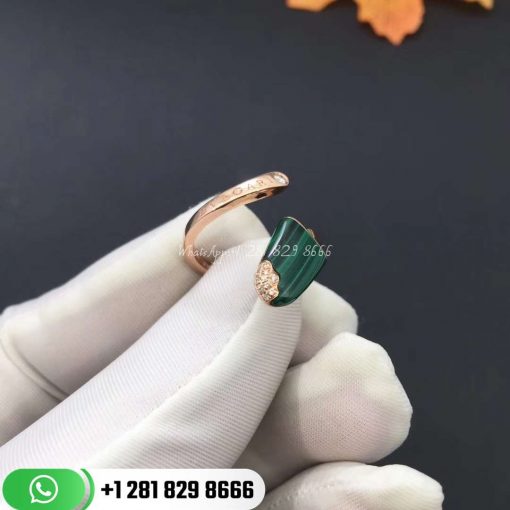 REF . 354781 BVLGARI BVLGARI Gelati 18 kt rose gold ring set with malachite and pavé diamonds.