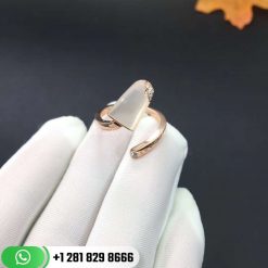 REF . 354749 BVLGARI BVLGARI Gelati 18 kt rose gold ring set with mother-of-pearl and pavé diamonds