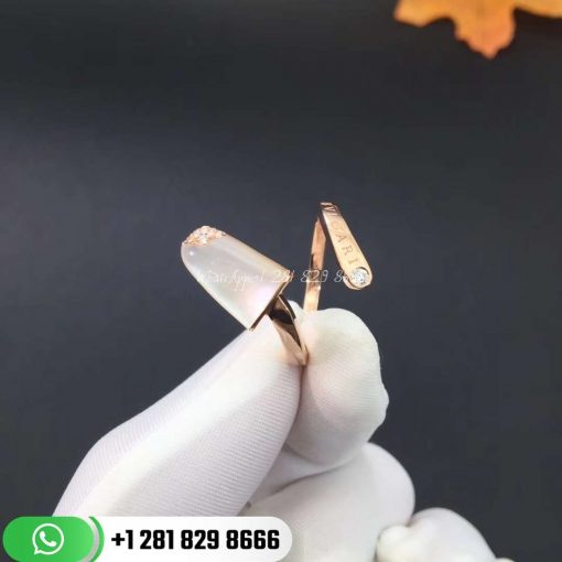 REF . 354749 BVLGARI BVLGARI Gelati 18 kt rose gold ring set with mother-of-pearl and pavé diamonds