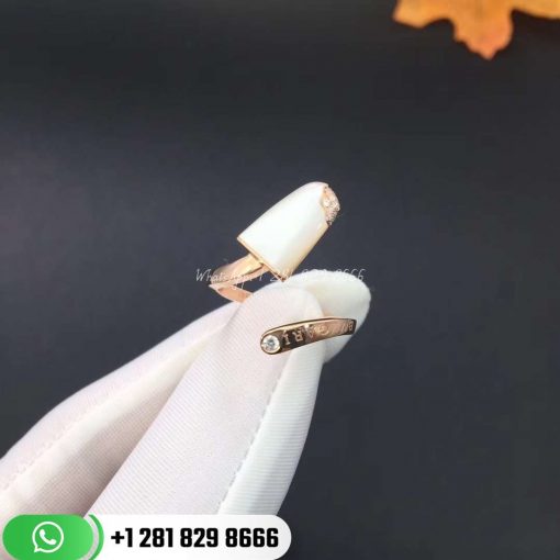 REF . 354749 BVLGARI BVLGARI Gelati 18 kt rose gold ring set with mother-of-pearl and pavé diamonds