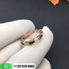 REF . 356764 Serpenti 18 kt rose gold ring with malachite inserts and pavé diamonds (0.31 ct). Width 4 mm.
