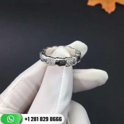 REF . AN857931 Serpenti Viper band ring in 18 kt white gold set with demi pavé diamonds (0.43 ct).