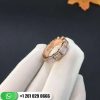 REF . 353228 Serpenti Viper band ring in 18 kt rose gold set with mother-of-pearl elements and pavé diamonds (053 ct).