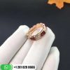 REF . 353348 Serpenti Viper band ring in 18 kt rose gold set with carnelian elements and pavé diamonds (0.53 ct).