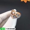 REF . 350666 Serpenti one-coil ring in 18 kt rose gold, set with mother-of-pearl elements and pavé diamonds.