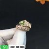 Bvlgari Serpenti Ring in 18k Gold with Peridot Head and Full Pavé Diamonds