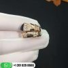 REF . 345208 Serpenti one-coil ring in 18 kt rose gold, set with black onyx elements and demi pavé diamonds.