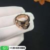 REF . 345208 Serpenti one-coil ring in 18 kt rose gold, set with black onyx elements and demi pavé diamonds.