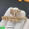 REF . 353792 Serpentione-coil thin bracelet in 18 kt rose gold and full pavé diamonds (3.38 ct).
