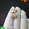 VCARO8FN00 Two Butterfly earrings, rose gold, white mother-of-pearl, white gold, marquise-cut diamonds, diamond quality DEF, IF to VVS.