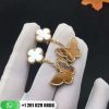 VCARD79800 Lucky Alhambra earrings, 2 motifs, yellow gold, white mother-of-pearl, tiger’s eye.