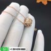 VCARO3YG00 Perlée clovers pendant, yellow gold, round diamonds; diamond quality DEF, IF to VVS.