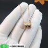 VCARO3YG00 Perlée clovers pendant, yellow gold, round diamonds; diamond quality DEF, IF to VVS.