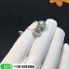 VCARO3YG00 Perlée clovers pendant, white gold, round diamonds; diamond quality DEF, IF to VVS.