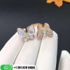 VCARO7AL00 Two Butterfly Between the Finger ring, rose gold, white mother-of-pearl, round diamonds, white gold, marquise diamonds, diamond quality DEF, IF to VVS.