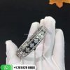 VCARN5B100 Perlée clovers bracelet, white gold, round diamonds, medium model; diamond quality DEF, IF to VVS.