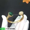 VCARP27100 Perlée couleurs bracelet, yellow gold, malachite, round diamonds, medium model; diamond quality DEF, IF to VVS.